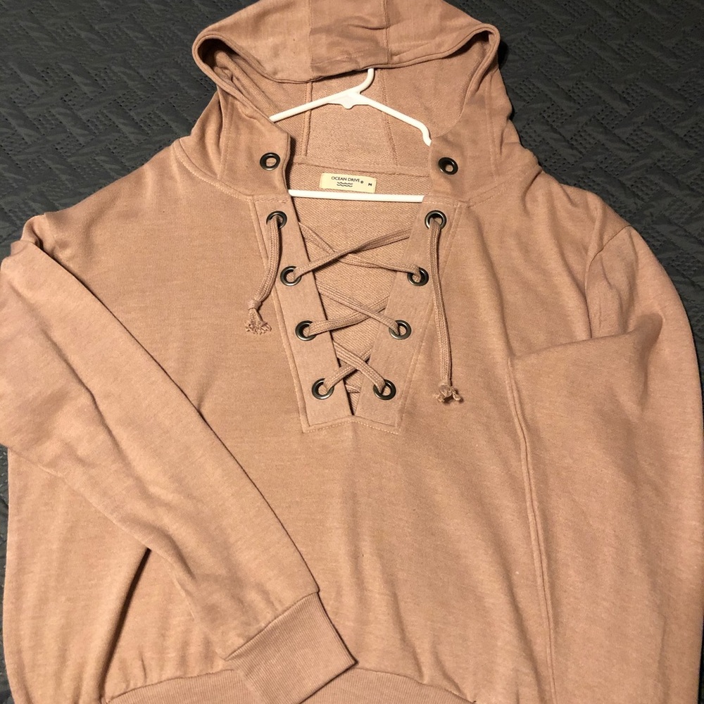 Lace up sweater